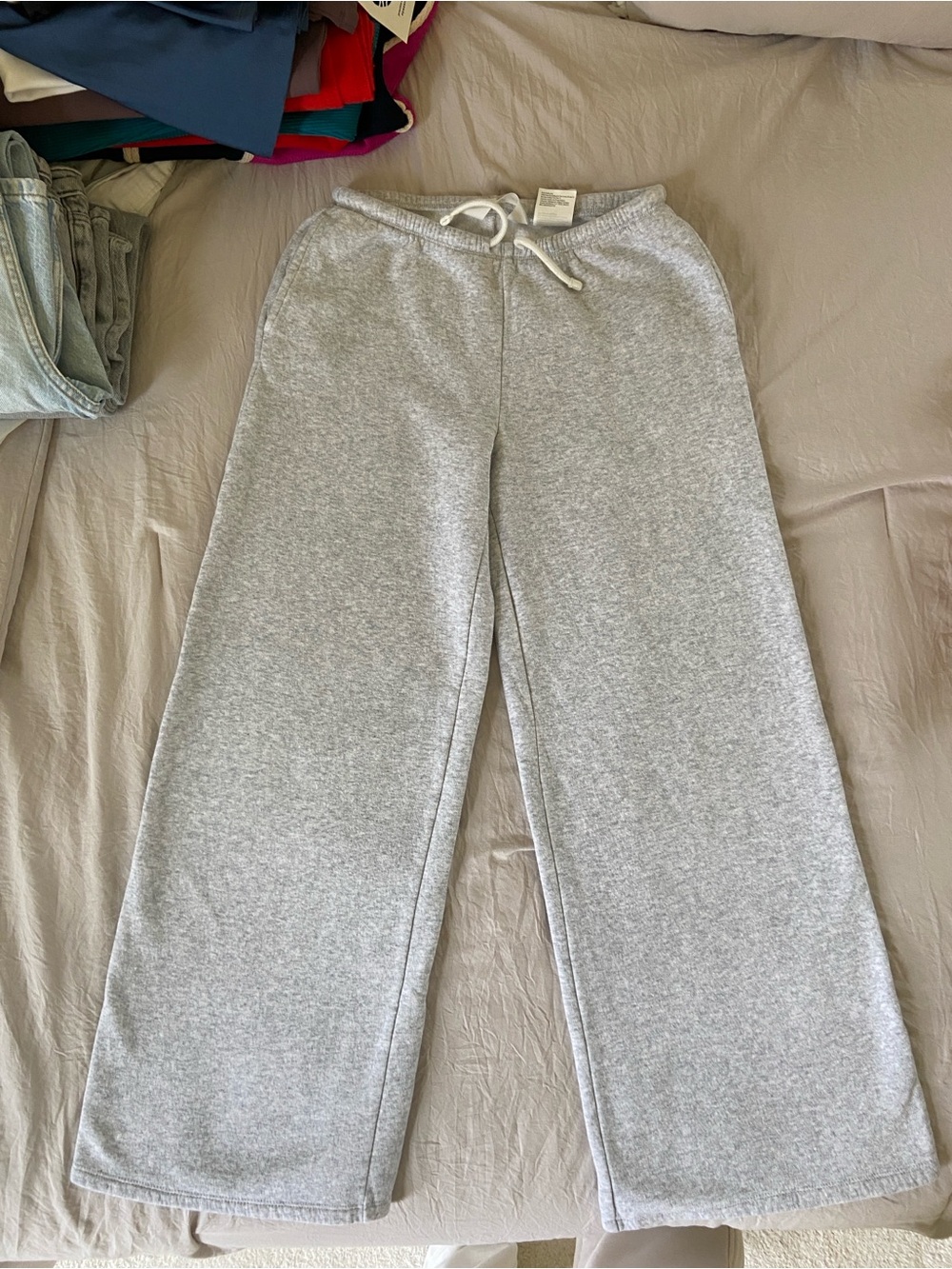 H&M Light Gray Kids' Wide-Leg Sweatpants